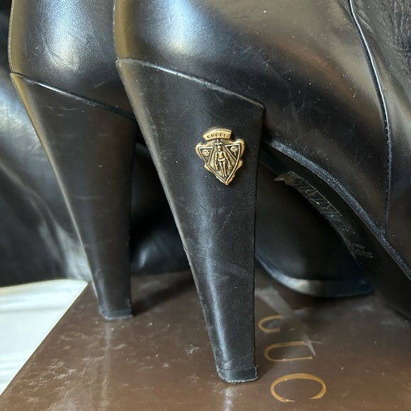 Gucci 61526 black leather Knee-High Boots Size 39C, US 8 1/2. Read Description - Picture 5 of 8